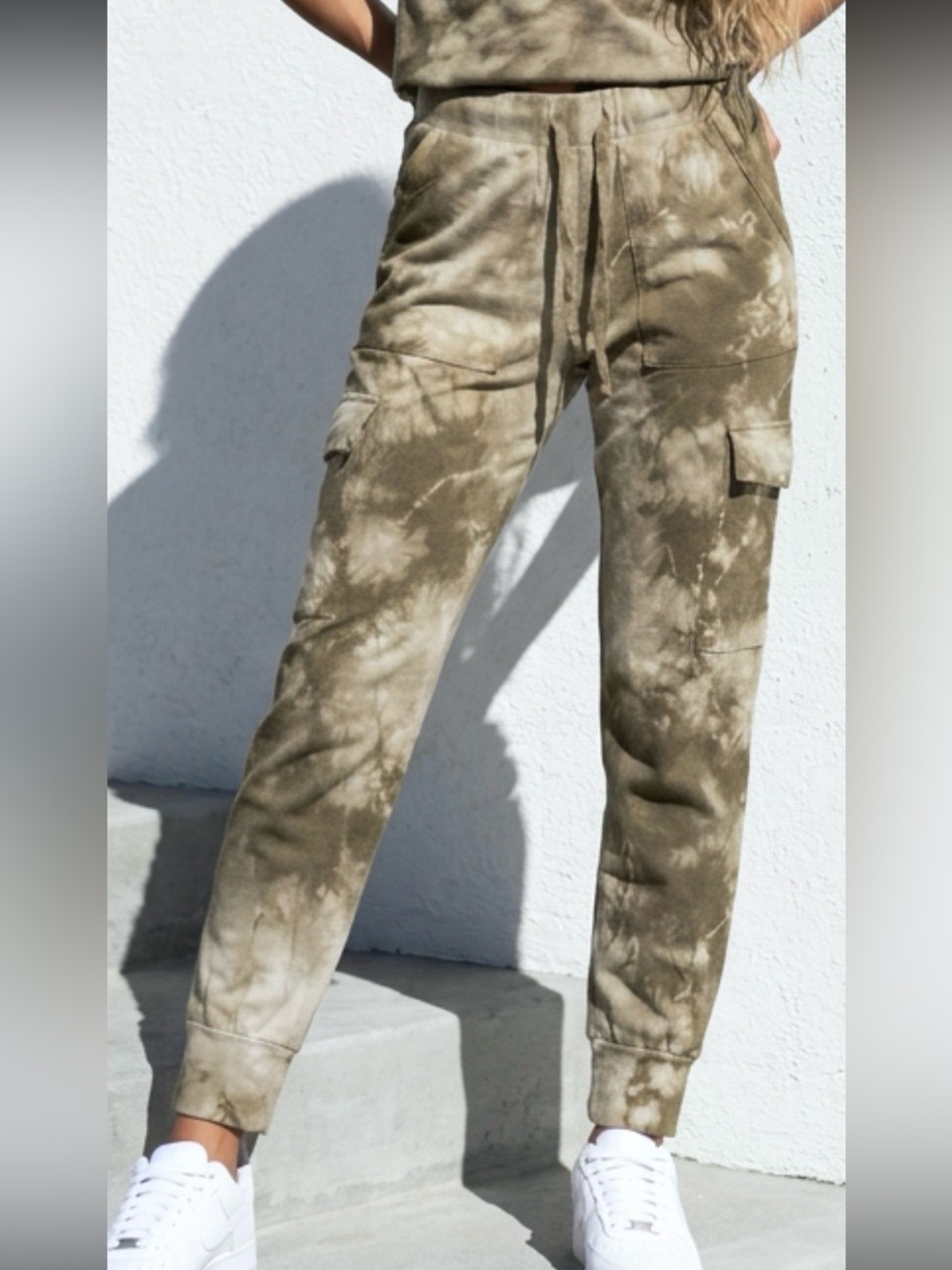 Anthropologie | Maronie Jogger Pants Tie-Dye Cargo Pants - Olive NWOT Size S